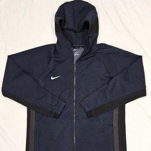 NIKE BASKETBAL FULL ZIP WARM UP JACKET HOODIE NAVY BLACK GREY ECU LARGE